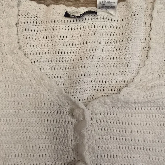 Vintage Jordache Y2K Crochet Button Cardigan Cottagecore Feminine boho Beach Med - Picture 5 of 8